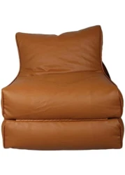 Vital Bean Bag Bed Chair Sofa Bed Leather Wallow Filp - Out Lounger Relaxing Bed Chair Relaxer Ideal For Hostels Hotel Hospitals (Orche Brown)