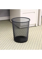AL ARQAM Black Metal Mesh Waste Paper Bin Wastebasket Trash Can Circular Garbage Bin for Office, Living Rooms, Bedrooms