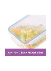 لوك أند لوك كلاسيك حافظة طعام بلاستيكية مستطيلة الشكل _شفاف/أزرق_ 360 ملل