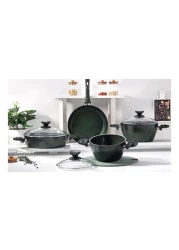 Avci Home Maker Farah Ceramic Coating Cookware Set Green 7 PCS