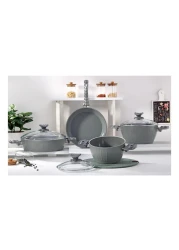 Avci Home Maker Farah Ceramic Coating Cookware Set Grey 7 PCS