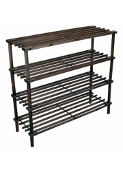 Feelings 4 Layer Wooden Shoe Rack Brwon