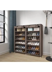 12 Tier Shoe Rack, Shoe Storage Hold up to 36 Pairs Shoes With No-woven Fabric Cover,Multi-layer Shoe Storage Cabinet 116cm X 30cm X 105cm