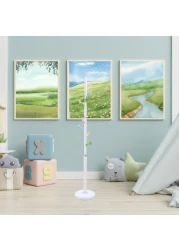 رف المعاطف Arfan القائم بذاته – علاقة ملابس معدنية مع 8 خطافات متعددة الألوان سهولة التجميع للمدخل وغرفة النوم والممر حامل المعاطف للقبعات والحقائب والملابس والمظلات (أبيض)