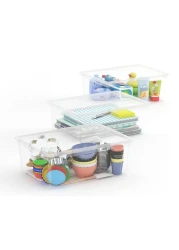 Keter C-Box XL Transparent Storage Container with Wheels 50L - Spacious and Clear Plastic Organizer for Wardrobe Efficiency
