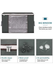 3-Pack Large Clothes Storage Bags Foldable Durable Space Savers with See-Through Window & Carry Handles Multi-Use Organizer Solutions