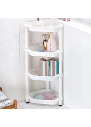 Shower Caddy Corner Rust Proof Shelf Kitchen Bathroom Storage Unit 4 Tier 70 x 19 x 26 cm White