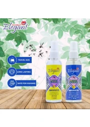 Elegant Mosquito &amp; Tick Repellant Spray &ndash; 100ML &ndash; Pack of 2 &ndash; Soothing LAVENDER &ndash; Deet FREE &ndash; Tick, Insect &amp; Mosquito Repellant, 8H Protection, Protect &amp; Shield Spray DEET-FREE Spray SAFE for Kids*