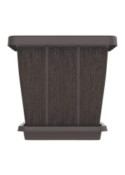Cosmoplast Cedargrain Square Planter With Tray Dark Brown 45L