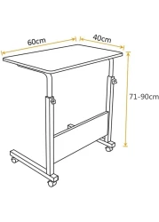 ECVV Mobile Side Table Movable Adjustable Laptop Computer Desk with Wheels Rolling Cart Portable Beside Sofa Couch Bed C-Shaped Dinner Tray Tables End Table for Living Room Bedroom