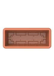Cosmoplast Cedargrain Rectangular Planter With Tray Terracotta 18inch