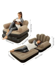 Multifunctional 5-in-1 Inflatable Sofa with L-shaped Armrest for indoor &amp; Outdoor