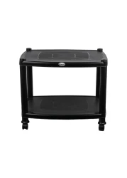 Esqube Delta Plastic Glossy Trolley Table (Black)