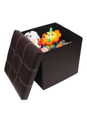 LAVISH Storage Ottoman Storage Stool Multifunctional Sofa Storage Box Storage Box Foldable Sorting Box Brown (Color : Brown Size : 38x38x38cm)