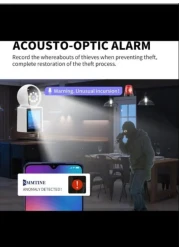 Home Security Cameras for Baby/Elder/Dog/Pet Camera, 4K Resolution,360&deg; Panoramic/2.8" Screen/Indoor Security Camera, Night Vision