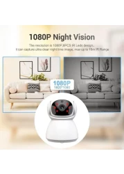 كاميرا مراقبة واي فاي ثنائية النطاق 2.4G/5G - كاميرا أمان IP لاسلكية بدقة 1080 بكسل عالية الدقة، وتدوير 360 درجة، وتتبع تلقائي، ورؤية ليلية، وكشف الحركة، وصوت ثنائي الاتجاه