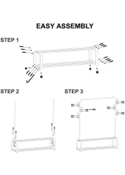Metal Garment Racks Heavy Duty Indoor Bedroom Cool Clothing Hanger with Top Rod and Lower Storage Shelf(black s2)