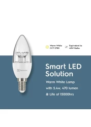 إليكترولوكس E14 ليد مصباح شمعة 5.4 واط أبيض دافئ