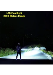 STARGOLD Rechargeable Flash Light, 4 In 1 LED Flashlight - High Power Super Bright Cree LED Torch Light - Built-In 2000mAh Li-Ion Battery