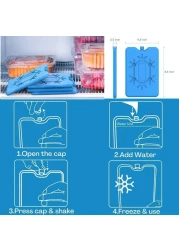 4-Pack Reusable Slim Ice Packs for Lunchbox &ndash; Non-Toxic Cooler Bags for Work, School, Picnic, or Camping &ndash; Keeps Food Fresh All Day
