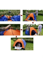 خيمة تخييم مزودة بتقنية الطقس، خيمة مقاومة للماء تتسع لـ 3 أشخاص، قماش مزدوج سميك وحقيبة حمل، يتم إعدادها في دقائق قليلة خيمة أوتوماتيكية للأماكن الخارجية (2 × 1.5 متر)