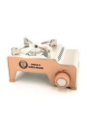 OMEGA 5 Powerful Portable Mini Gas Stove for Camping - Brown