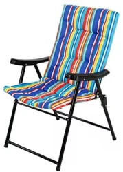 GO2CAMPS Folding Camping Chair with Cushion High Quality Beach Chair for Garden Balcony or Festivals Outdoor Relax Chair as Fishing Chair or Festival Chair (Multicolour)