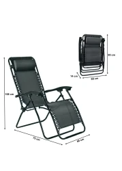 HEXAR Foldable Camping Chair Zero Gravity Folding Lounge Chair Outdoor Lounge Gravity Chair Camping Reclining Lounge Chair with Pillow and Hand Rest Multipurpose Adjustable Chair