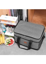 ماهمير شنطة تبريد كبيرة معزولة للاستخدام الخارجي سعة 33لتر قابلة لاعادة الاستخدام ومقاومة للماء من قماش اكسفورد بسعة كبيرة للحفاظ على الطعام طازجا للرجال والنساء والنزهات والشواء والشاطئ والغداء رمادي