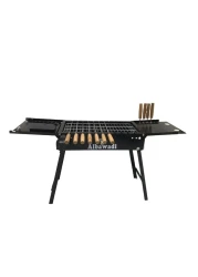 Portable Folding Barbecue Grill with Electric Skewer Camping Charcoal Stove