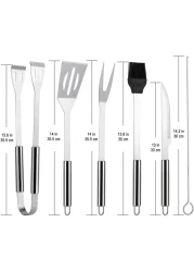 BBQ Grill Accessories Tools Set: Stainless Steel Barbecue Grilling Utensils Kit for Outdoor Camping / Picnic / Party (9 Pieces)