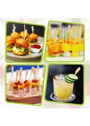 LAVISH Bamboo Skewers [100PCS,9 CM/3.5 Inch] , Sticks for Cocktail, Shish Kabab, Barbeque, Grilling, Appetizers, Food Picks, Wide Flat Paddle Wooden Sticks