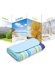 Waterproof Foldable Outdoor Camping Mat Widen Picnic Mat Plaid Beach Blanket Baby Multiplayer Tourist Mat 145X180cm, Blue
