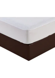 Krude 100 GSM Cotton Water Proof Terry Mattress Protector Cotton, White 200X200cm