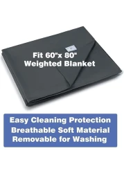 Fabienne Duvet Cover for Weighted Blanket 60"x80" Soft and Breathable Duvet Cover with Zipper Suitable for 150x200cm Weighted Blankets Washable Cover White