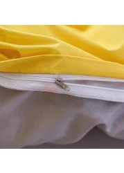 GOLDEN HOME 6-Piece King Size Duvet Cover Set, 1 Duvet Cover + 1 Fitted Sheet + 4 Pillow Cases, Microfibre, Muesli