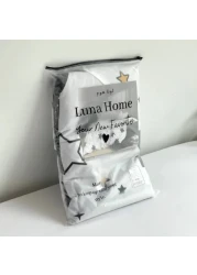 Single Size 4 Pieces Set, Reversible Duvet Cover Set, Blue Stars Design With Navy Blue Bedsheet Color