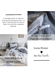 LUNA HOME Premium Korean Single size 4 Pieces Constructor Design with 2 Attractive Pillow Covers, Plain Dark Grey Bedsheet and Plain Grey Duvet Cover without filler.
