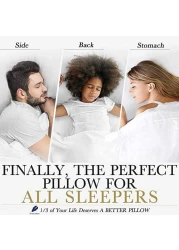Golden Home Premium Hypoallergenic Super Soft and Elastic Pillow for Ultimate Comfort and Support - Ideal for Neck Pain Relief and Allergies - Customizable for Back, Side and Stomach Sleepers (2-Pack)