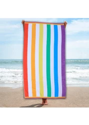 BYFT Mimosa Beach Towel 86 x 162 Cm 390 Gsm Rainbow 100% Cotton Set of 01