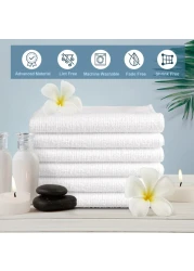 HOMEXCEL Microfiber Washcloths Towel Pack of 24 12 x 12 Highly Absorbent and Soft Face Towels Wash Cloths for Bathroom Gym Hotel and Spa Fast Drying MultiPurpose Cleaning Cloth White