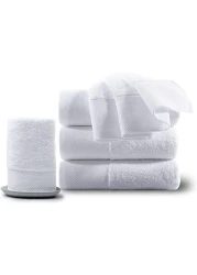 MahMir Luxury White Bath Towels Large - Circlet Egyptian Cotton Highly Absorbent Hotel spa Collection Bathroom Towel 70*140cm (White, Pack of 1 Towel)