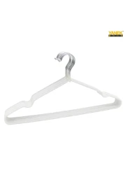 10PK YANEK Metal Hangers For Shirt, Coat, Trousers Strong, Anti Slip &amp; Space Saving Rubber Coated, 40 CM (White)