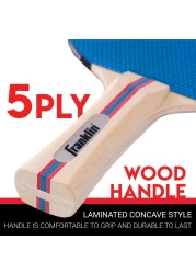 Franklin Sports Ping Pong Paddle Set with Balls 2 Player Table Tennis Paddle Kit with 2 Paddles 3 Balls Included Red Blue