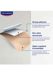 Hansaplast Universal Plasters Water-Resistant &amp; Strong Adhesion 20 Strips Pack of 2