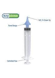 EZY DOSE Ear Wax Removal Syringe TriStream Tip Prevents Ear Infections Safe and Effective Easy to Use Perfect for Kids and Adults 20mL Capacity Clear BPA Free