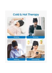 Ice Head Wrap, Renpho Headache Relief Hat for Migraine, Migraine Cap with Hot or Cold Therapy, Ice Pack Heating & Cooling Eye Mask with Gel, Cold/Hot Compress for Puffy Eye, Tension, Sinus, Stress