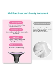جهاز تدليك بالاهتزاز لشد الوجه والرقبة ، علاج الفوتون ، شد الجلد ، مضاد للتجاعيد ، إزالة الجلد ، أدوات العناية بالبشرة ، جهاز الجمال ، تقليل الذقن المزدوجة