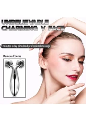 Sky Land Y Shape Waterproof 3D Roller Massager For Face And Body, Face Lift Tool Tightening, Enhancing Wrinkle Remover, Body Slimming Roller Tighten Skin Em 9317, Silver