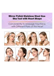 Stainless Steel Gua Sha Facial Massage Tool &ndash; Anti-Aging Face Lifting, Skin Tightening, Lymphatic Drainage, Puffiness Reducer, Durable Cooling Face Massager, Promotes Circulation, Detoxifies